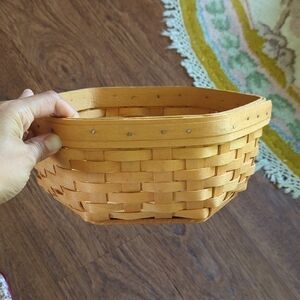 Vintage Longaberger 2000 Hexagon Basket With Cloth Insert